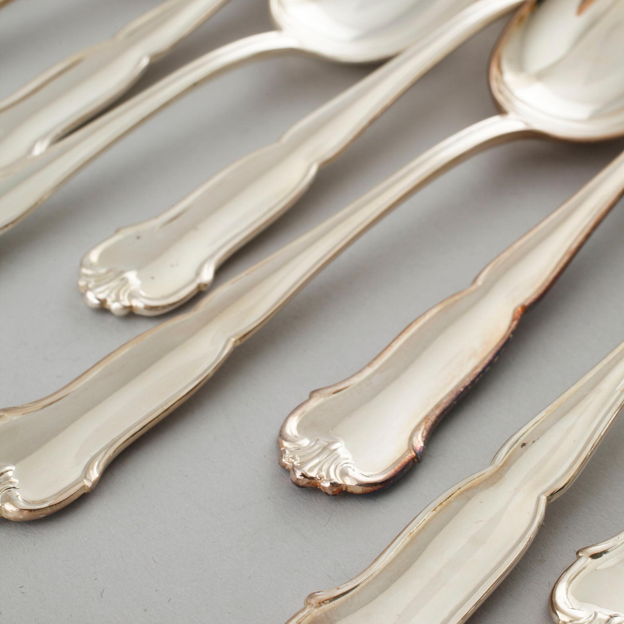 72 silver cutlery by C.G Hallberg, Stockholm, 20th century.