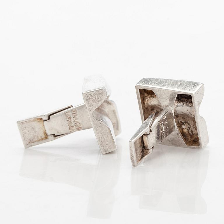 Björn Weckström, cufflinks, "Scenery on Luna", silver, Lapponia 1978.