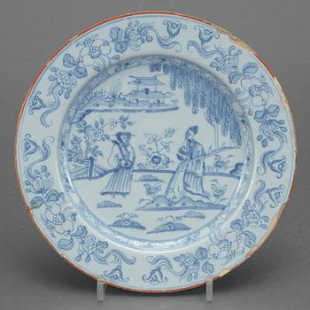 TALLRIK, Delft, 1700-tal.
