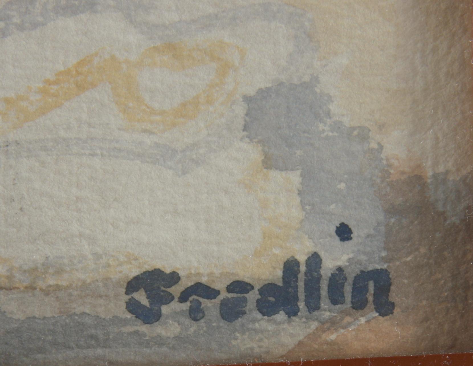 FREDLIN, TOR-OTTO. Akvarell, sign.