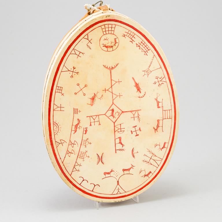 A traditional sami ceremonial drum, modern manufacture.