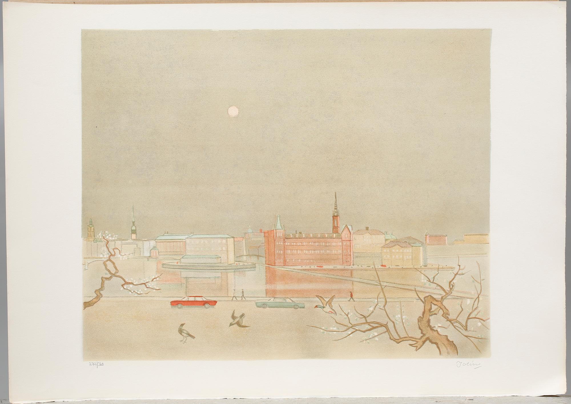 EINAR JOLIN, 10 st, litografier ur mapp AH Grafik AB Stockholm, signerade och numrerade 272/360.