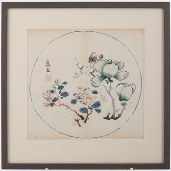 Hu Zhengyan, efter, albumblad ur "Flowers Volume of the Ten Bamboo Studio Manual of Calligraphy and Painting".