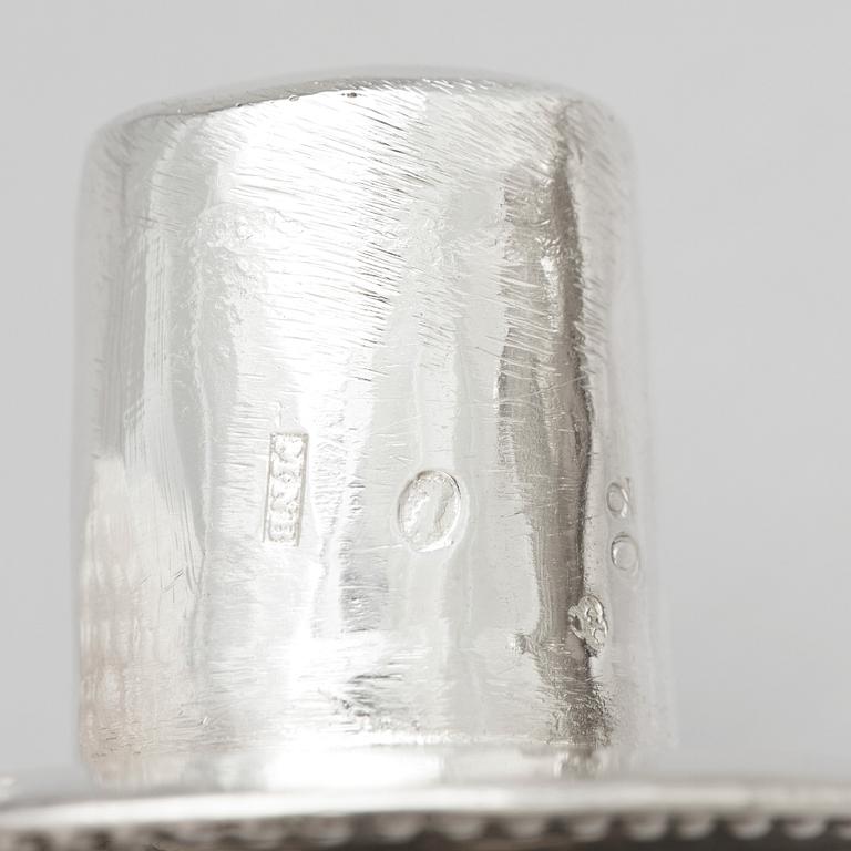 Mikael Nyberg, ljusstakar, ett par, silver, Stockholm 1796.