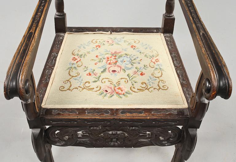 KARMSTOL, barockstil, 1900-talets första del.
