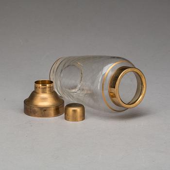 SHAKER samt CHAMPAGNEGLAS, 10 delar, 1900-talets mitt.