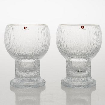 TIMO SARPANEVA, juomalaseja, 12 kpl, "Ölkky" sarjasta Kekkerit, Iittala.