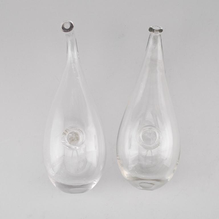 NAPPFLASKOR, 2 st, glas, 1800-tal.