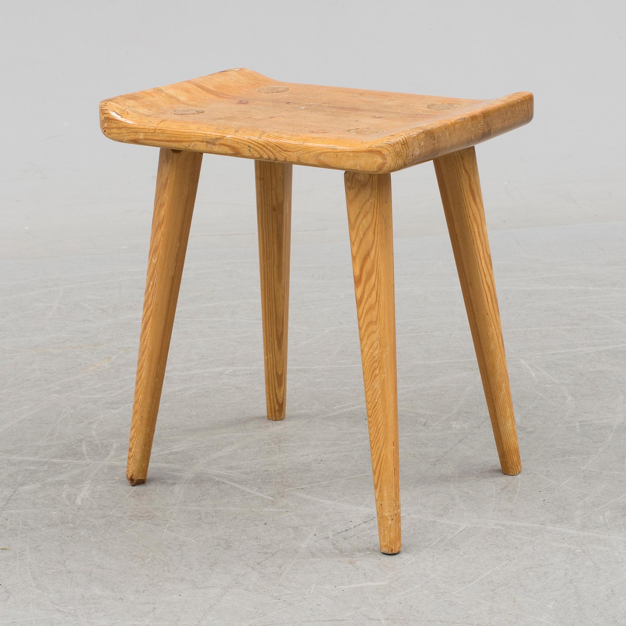 A second half of the 20th century 'Visingsö' stool by Carl Malmsten, Svensk Fur.