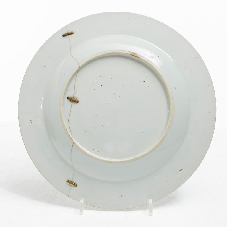 Eleven blue and white porcelain plates, China, Qing dynasty 18th century.