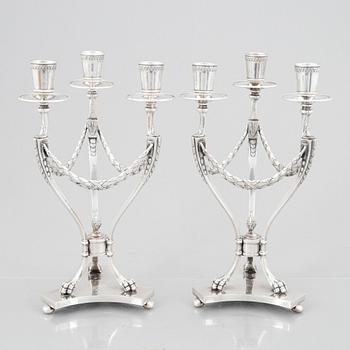 Candelabras a pair, silver plate, CG Hallberg, Stockholm.