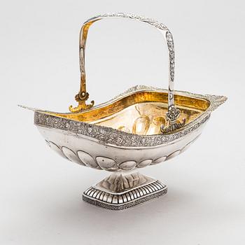 A parcel-gilt silver bread basket, maker's mark of Anton Christian Iwersen, Saint Petersburg 1830.