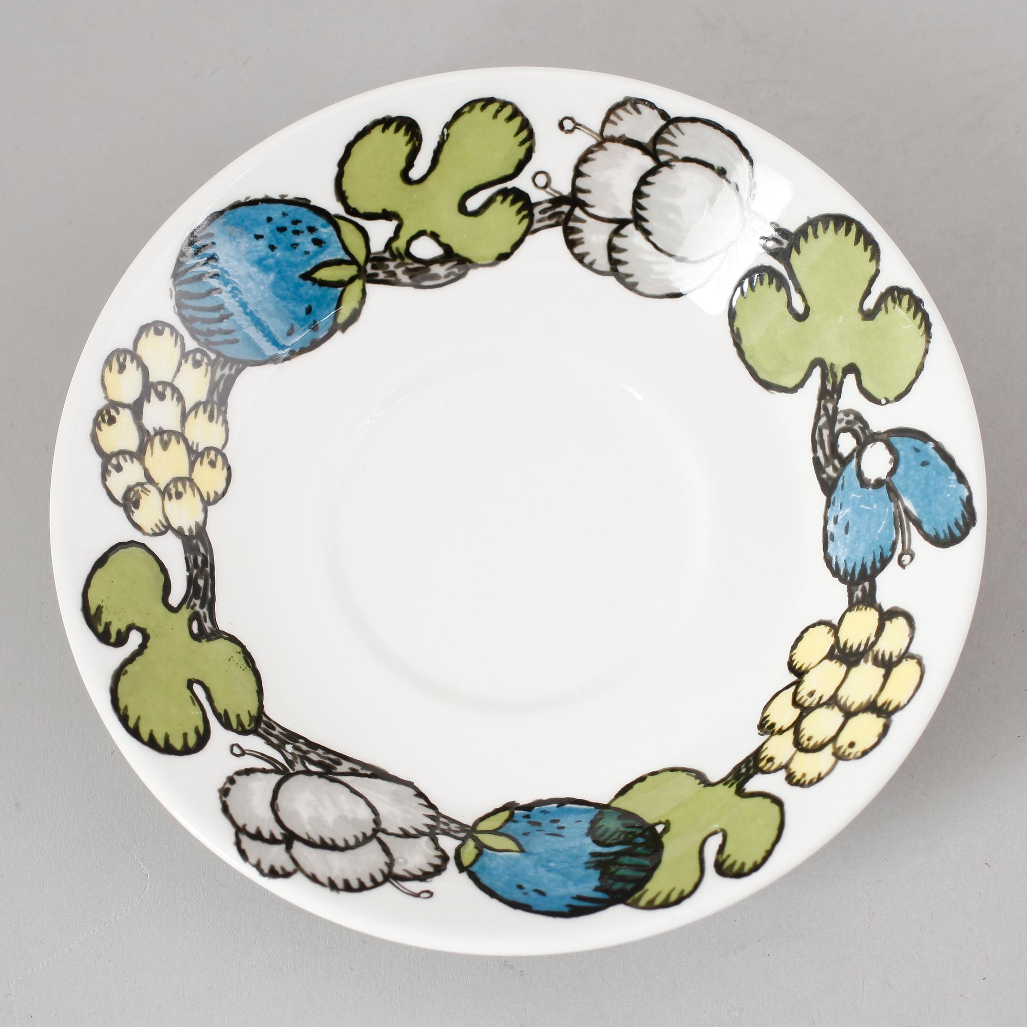 KAFFEKOPPAR, 4 st, porslin, "Riviera", Gustavsberg, Stig Lindberg.