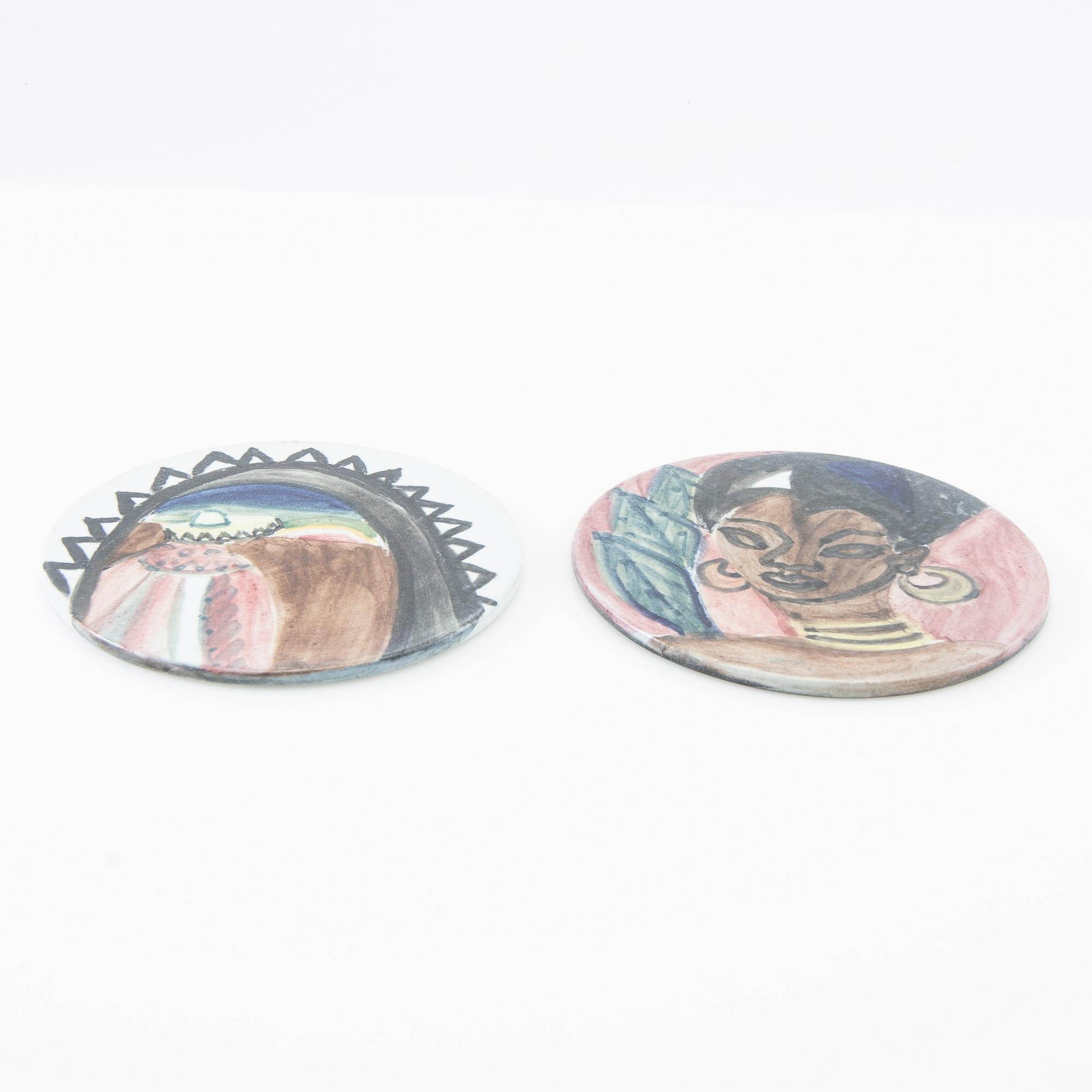 Anita Nylund, Plaquettes 2 pcs, Rörstrand 1949.