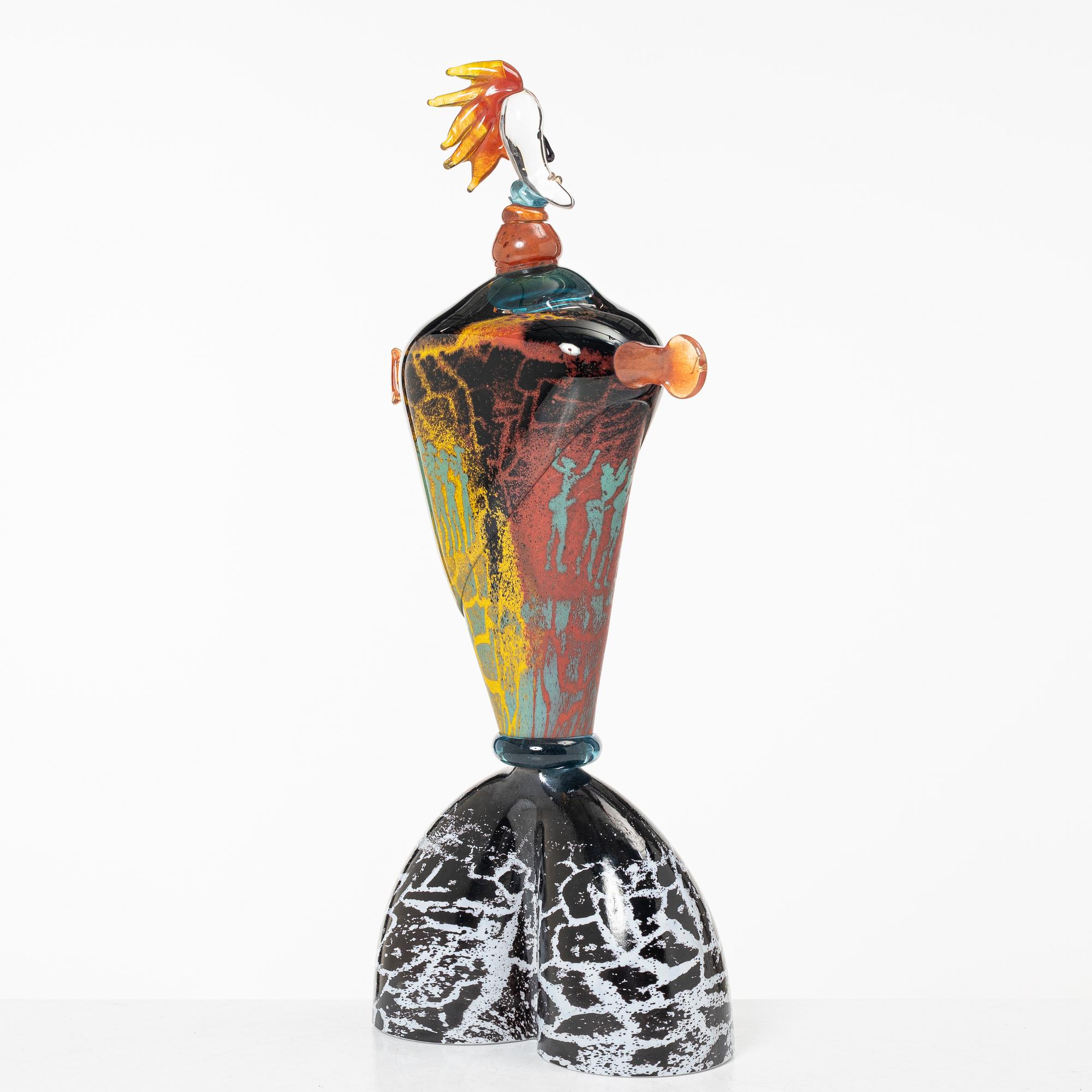 Kjell Engman, a unique glass sculpture, Kosta Boda, Sweden, 1999.