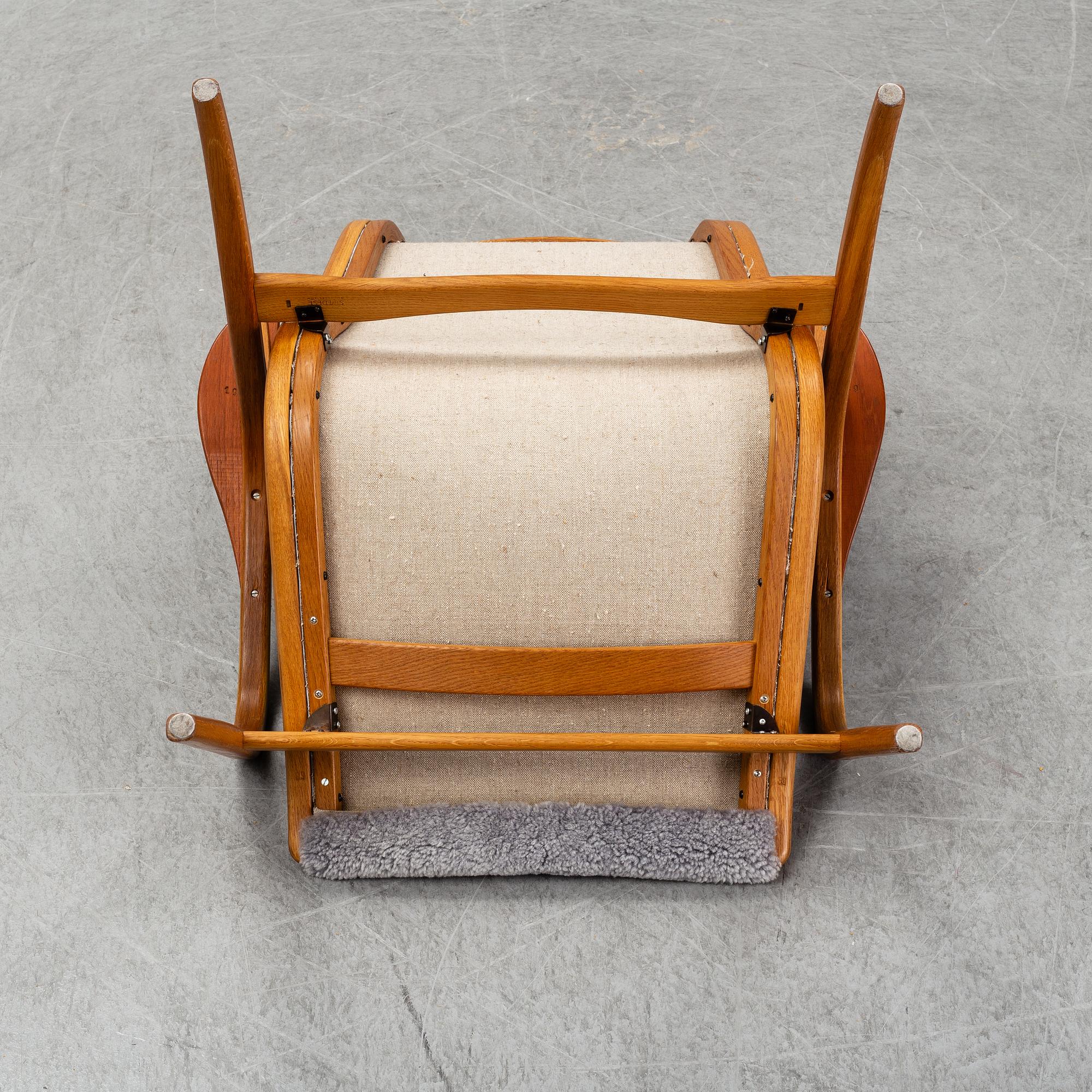 Yngve Ekström, a teak and oak 'Lamino' easy chair, Swedese.