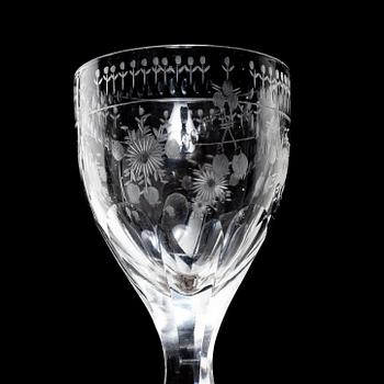 Elis Bergh, A 17 piece glass service, "Flach", by Kosta, first half of 20th century.