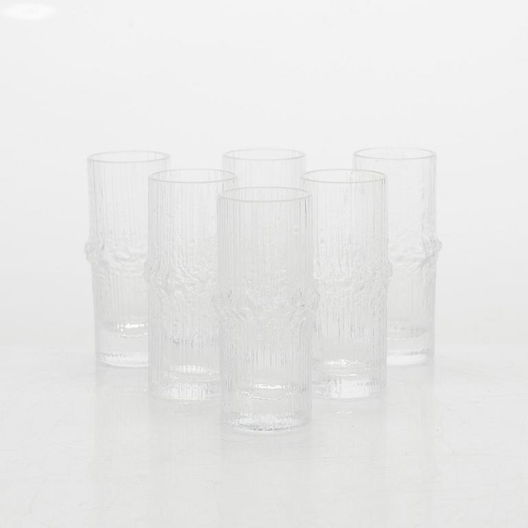 Tapio Wirkkala, snapsglas, 6 st, "Niva", Iittala. I originallåda.