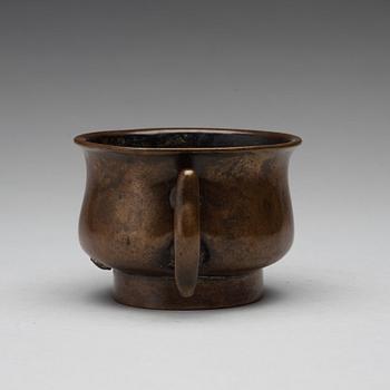 RÖKELSEKAR, brons. Qingdynastin (1644-1912).
