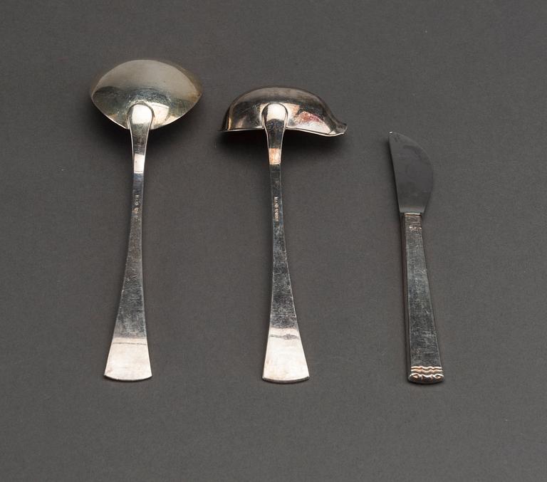 A Swedish 20th century set of 72 pcs of silver cutlery mark of GAB Stockholm 1960's total weight ca 3799 gr.