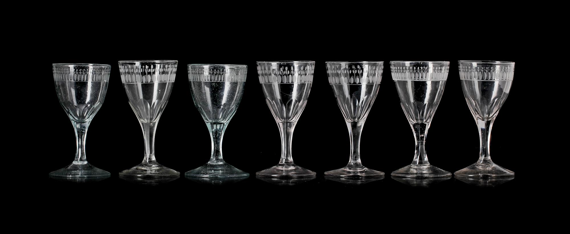STARKVINSGLAS, 7 st, 1700/1800-tal.