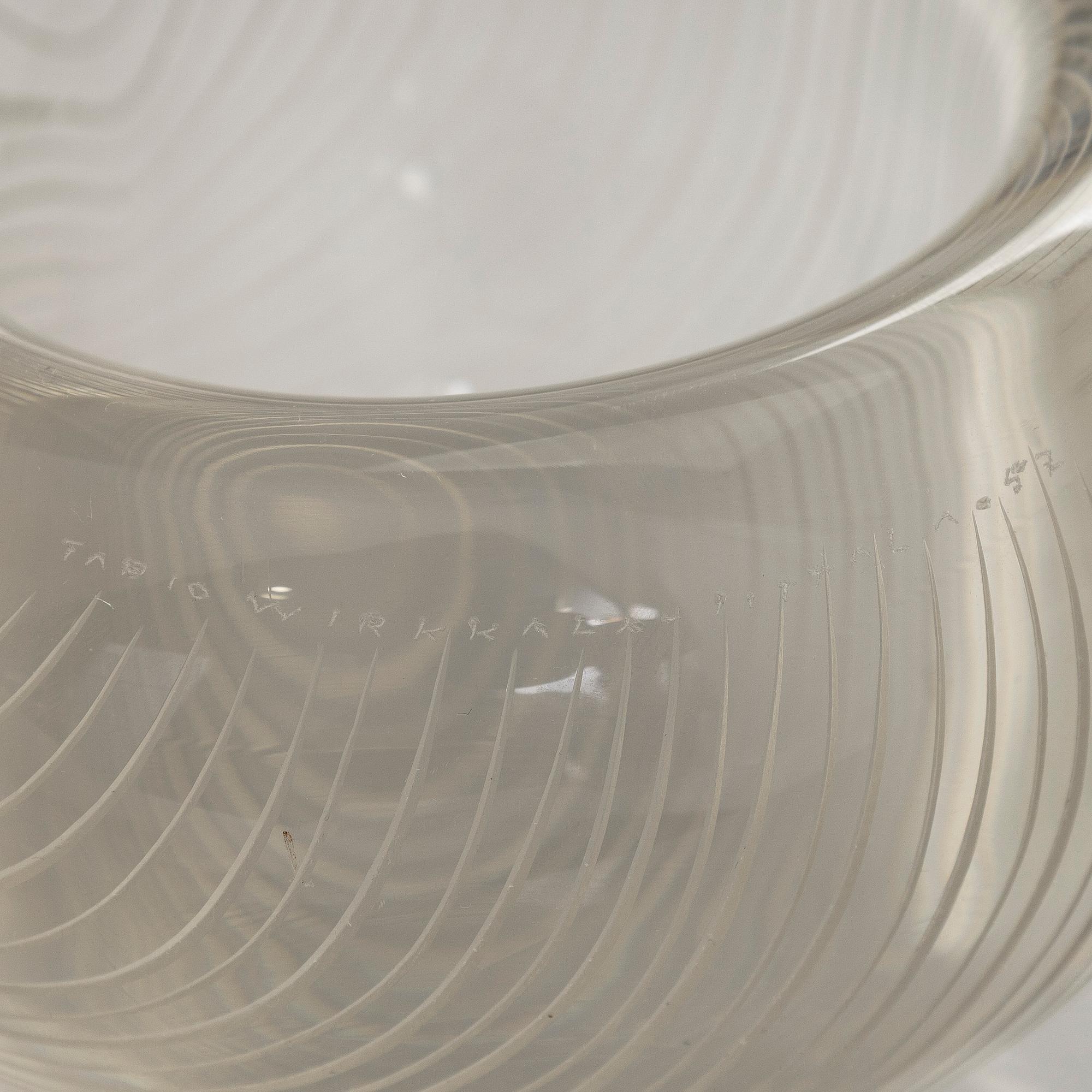 Tapio Wirkkala, A set of five glass vases / art glass objects, signed Tapio Wirkkala Iittala.