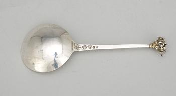 A Swedish 18th century parcel-gilt spoon, makers mark of Christoffer Bauman, Hudiksvall 1789.