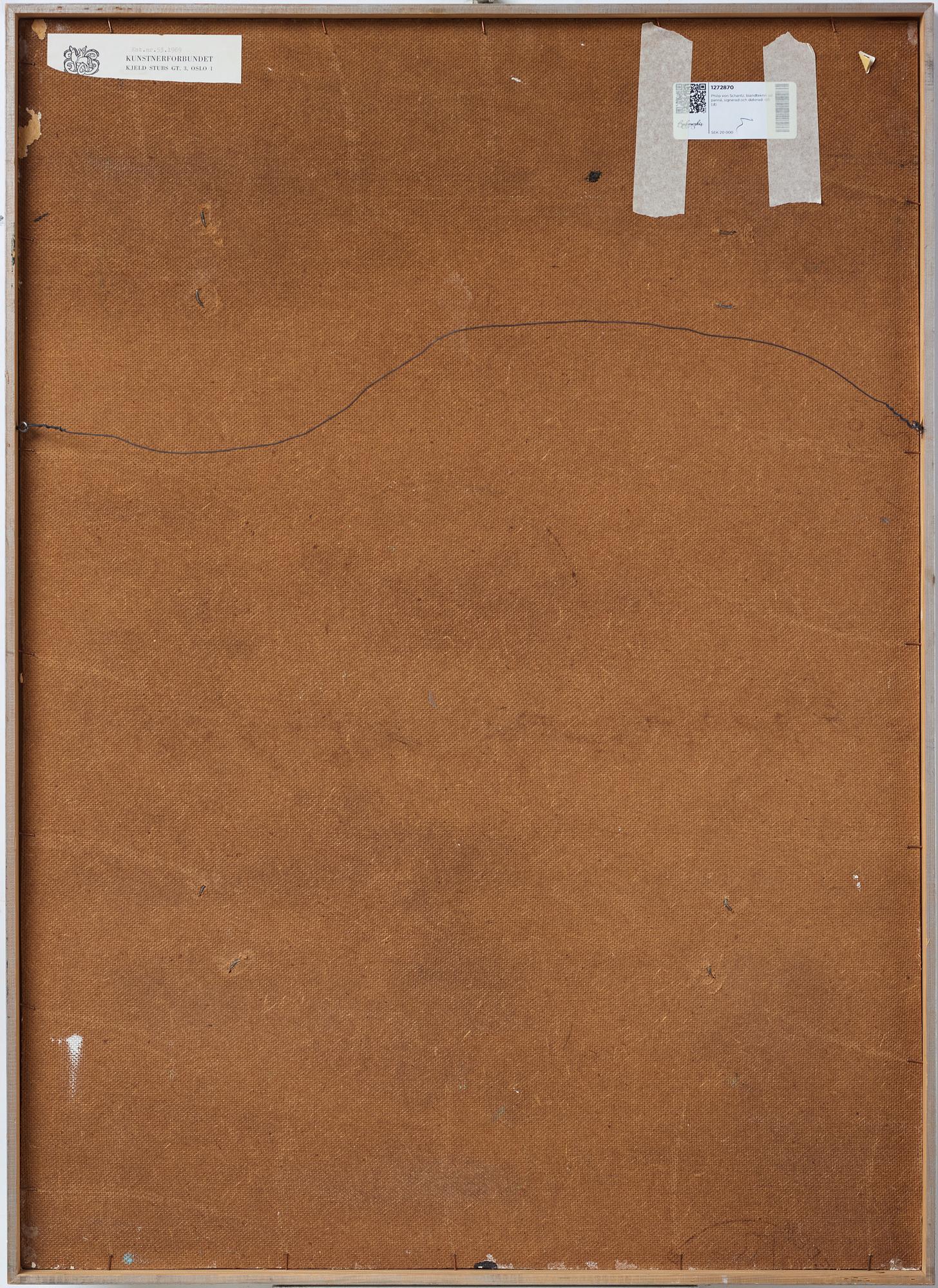 Philip von Schantz, mixed media on panel, signed and dated -68.