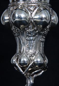 LOCKPOKAL, silver, barockstil, bär otydl utländska stämplar, 1900-tal.