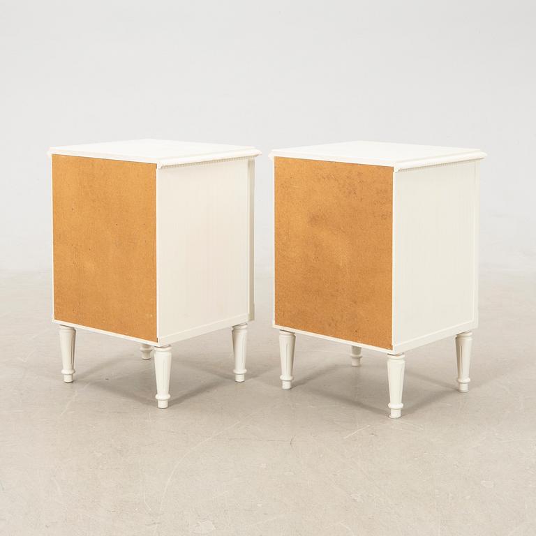 Bedside tables, a pair, Gustavian style, period.