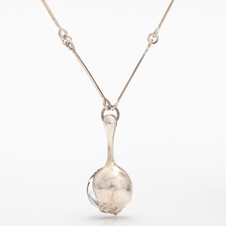 BJÖRN WECKSTRÖM, A sterling silver necklace "Nectaris" with acrylic and a bracelet. Lapponia 1978 and 1998.