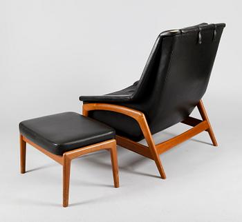 FÅTÖLJ OCH FOTPALL, Dux, 1960-tal.