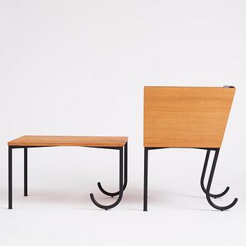 Jonas Bohlin, a table and easy chair,  'Formula ask', Jonas Bohlin Design AB, Sweden 1999.