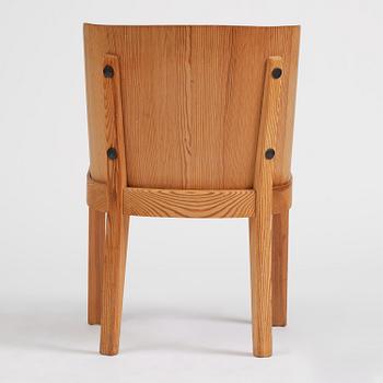 Axel Einar Hjorth, a stained pine "Lovö" chair, Nordiska Kompaniet, Sweden, 1930s.