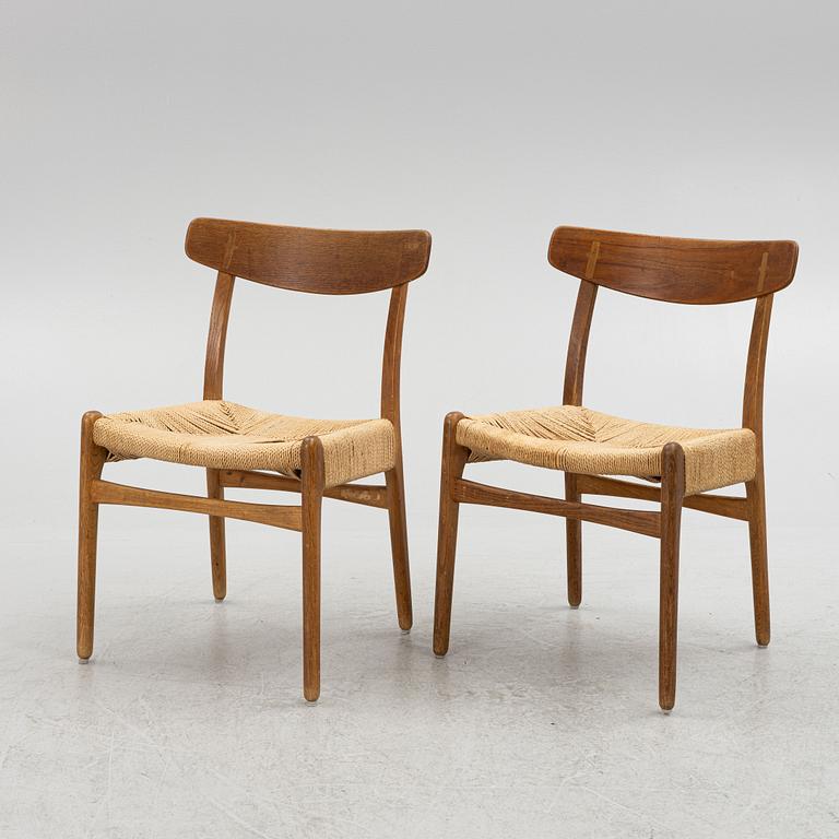 Hans J Wegner, stolar, 6 st, "Spisestolen", CH-23, Carl Hansen & Son, Odense Danmark, formgiven 1951.