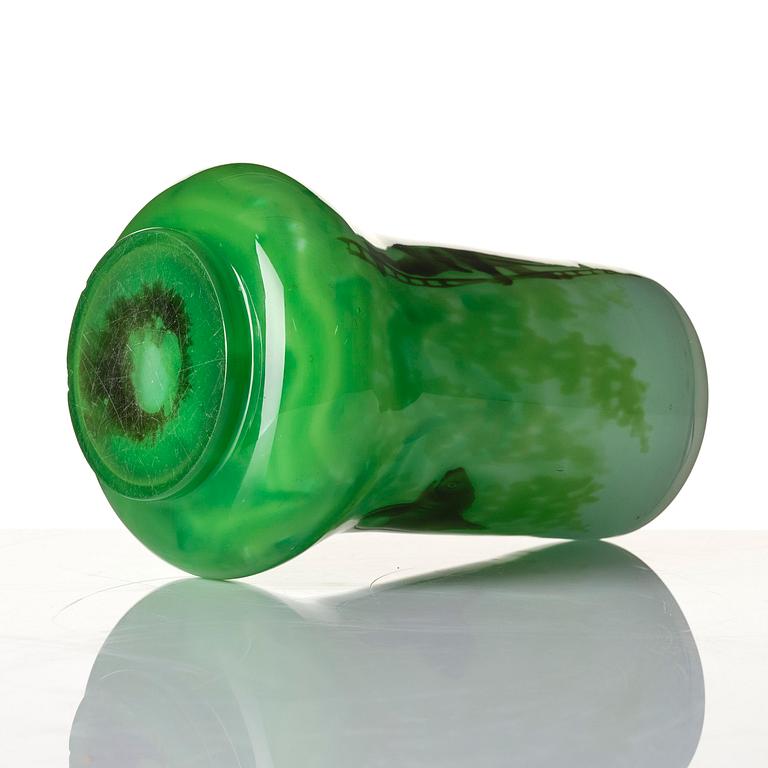 Reijmyre Glasbruk, a marqueterie-sur-verre glass vase, probably by Betzy Ählström or Fredrik Kessmeier, ca 1901-1905.
