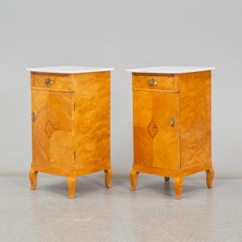 A pair of bedside tables, first half of the 20th century.