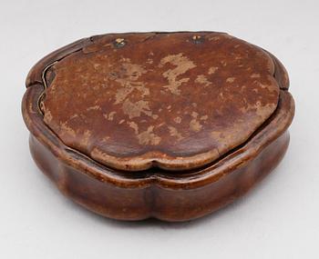 SNUSDOSA, barock, trä, 1700-tal.