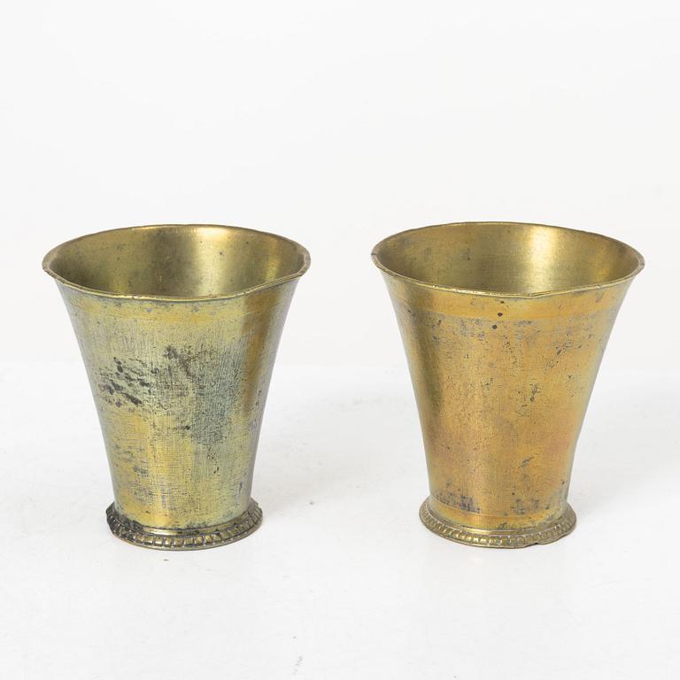 Two beakers, 18th century.