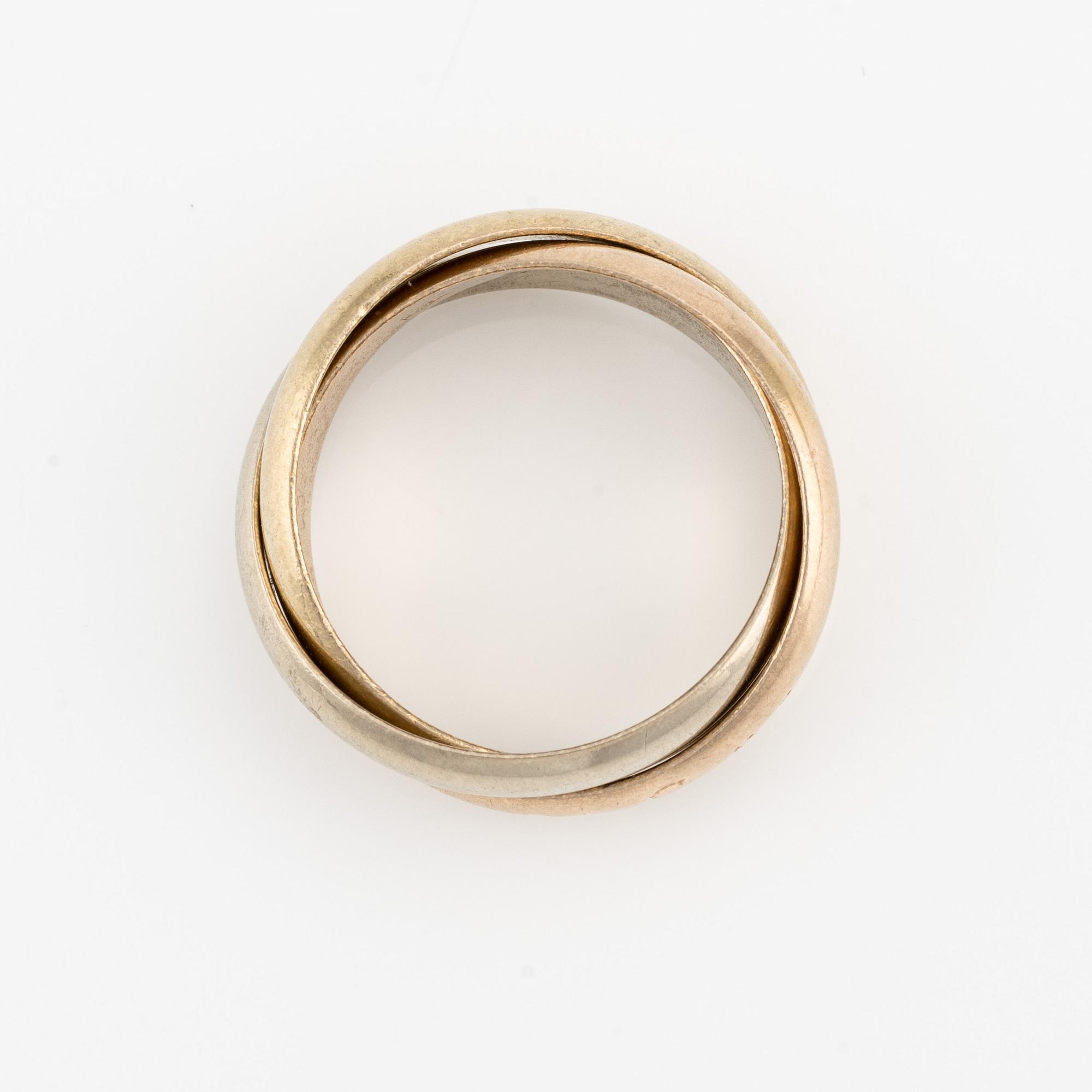 Cartier, ring, "Trinity", 18K guld i tre färger.