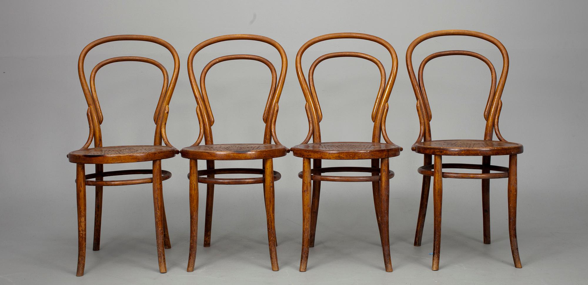 STOLAR, 4 st, bok, Jacob & Josef Kohn, Wien Österrike, 1900-talets början.