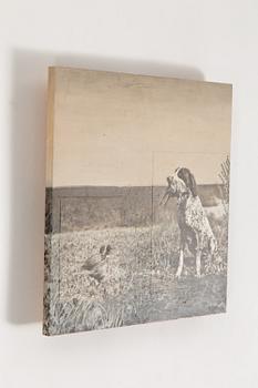 ANNA-KARIN BRUS, "Förlorad son", ur serien "I´m a hunter", 2006, blandteknik på MDF. Signerad a tergo.