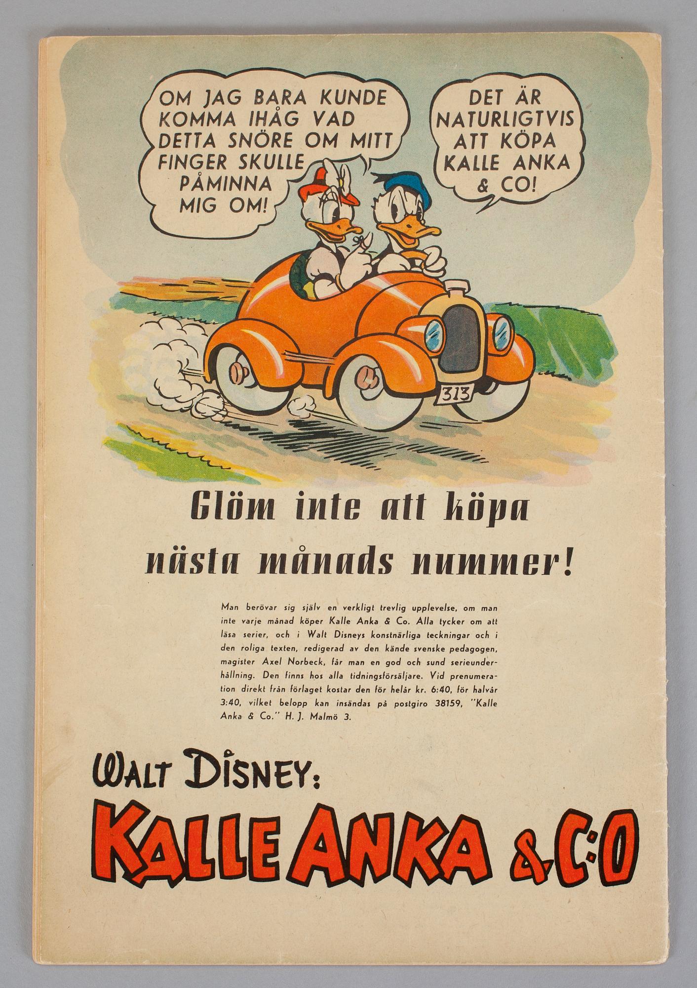 SERIETIDNINGAR, 2 stycken, KALLE ANKA & C:O, nr:5-6, 1949. FN-FN.