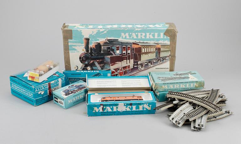 PARTI MÄRKLIN, 9st lok och vagnar, 1900-talets andra hälft.