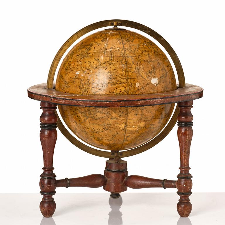 A celestial globe for table by Newton & son London 1860.