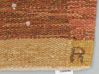 CARPET. Rölakan (flat weave). Signed AÅ R. Sweden, from the 1950's.