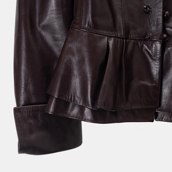 Yves Saint Laurent, a leather jacket, size 36.
