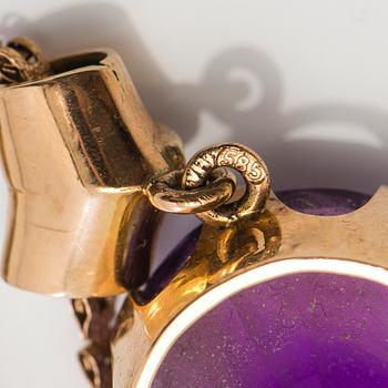 HALSBAND, 14K guld, ametist och diamanter, 1981.