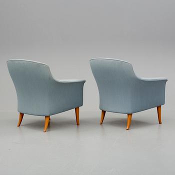 FÅTÖLJER, ett par,"Greta", Kerstin Hörlin-Holmqvist, för Nordiska Kompaniet (NK), 1960-tal.