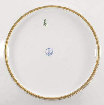 A Russian dinner plate, Imperial porcelain manufactory, period of Alexander II (1855-81).